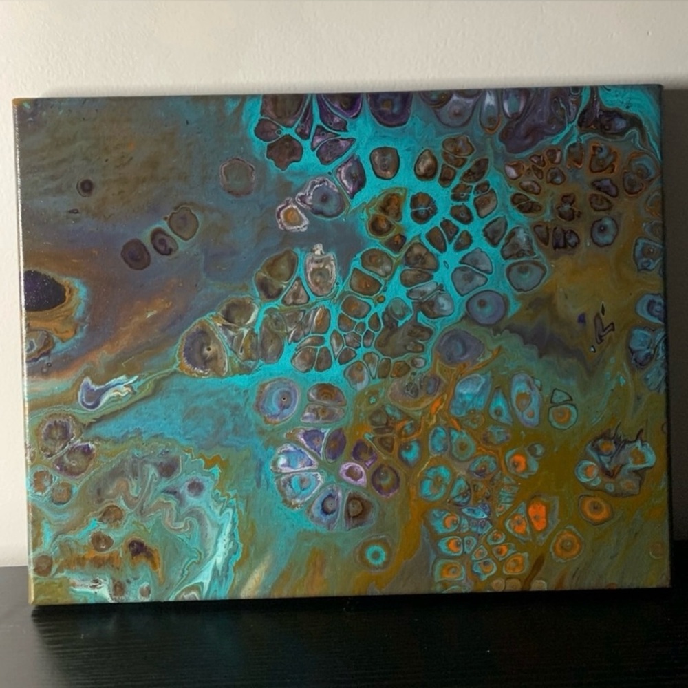 Original Abstract Art 11x14 One Of Kind Handmade Painting On Canvas